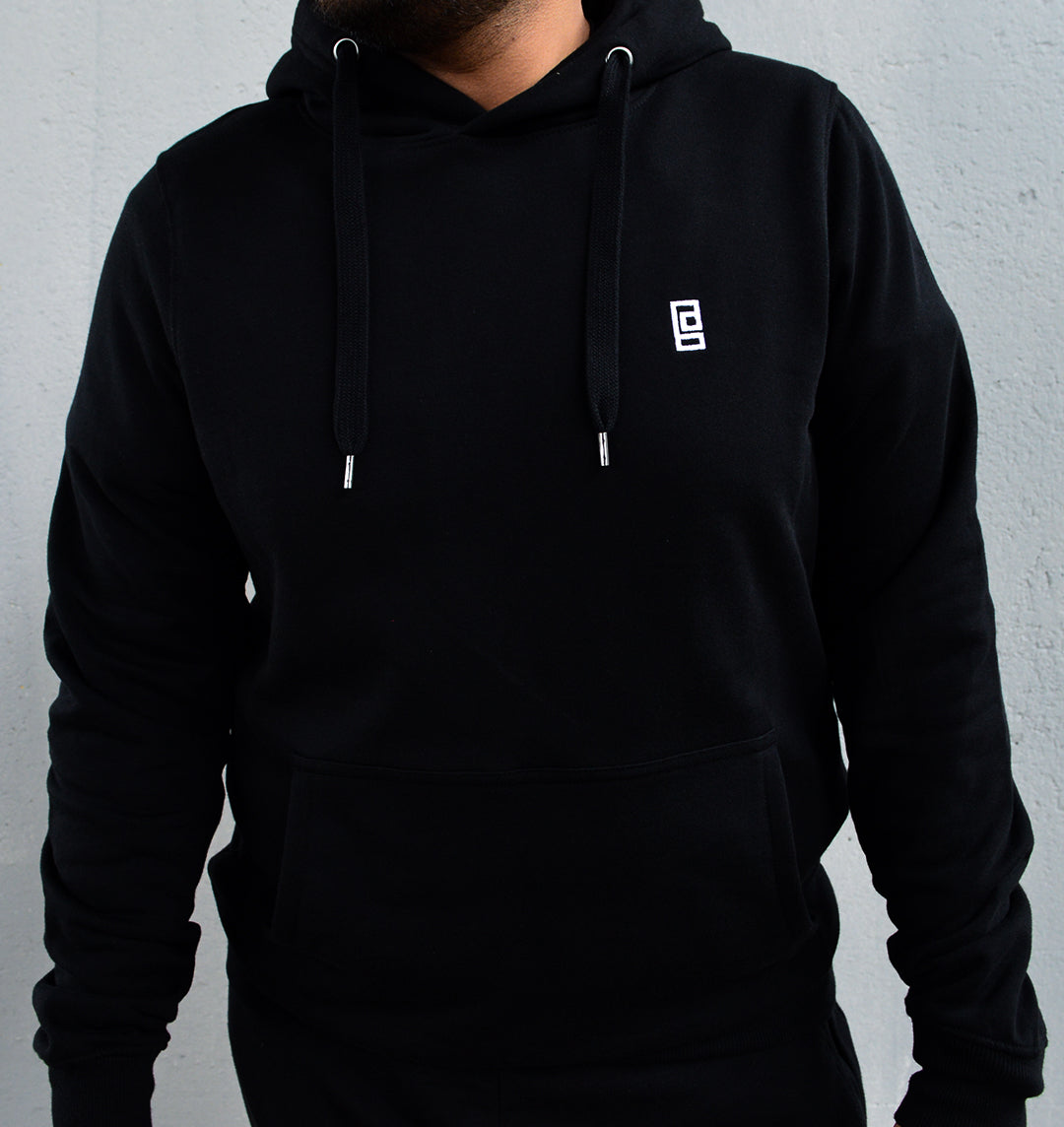 BRICK + BONE sustainable hoodie in black