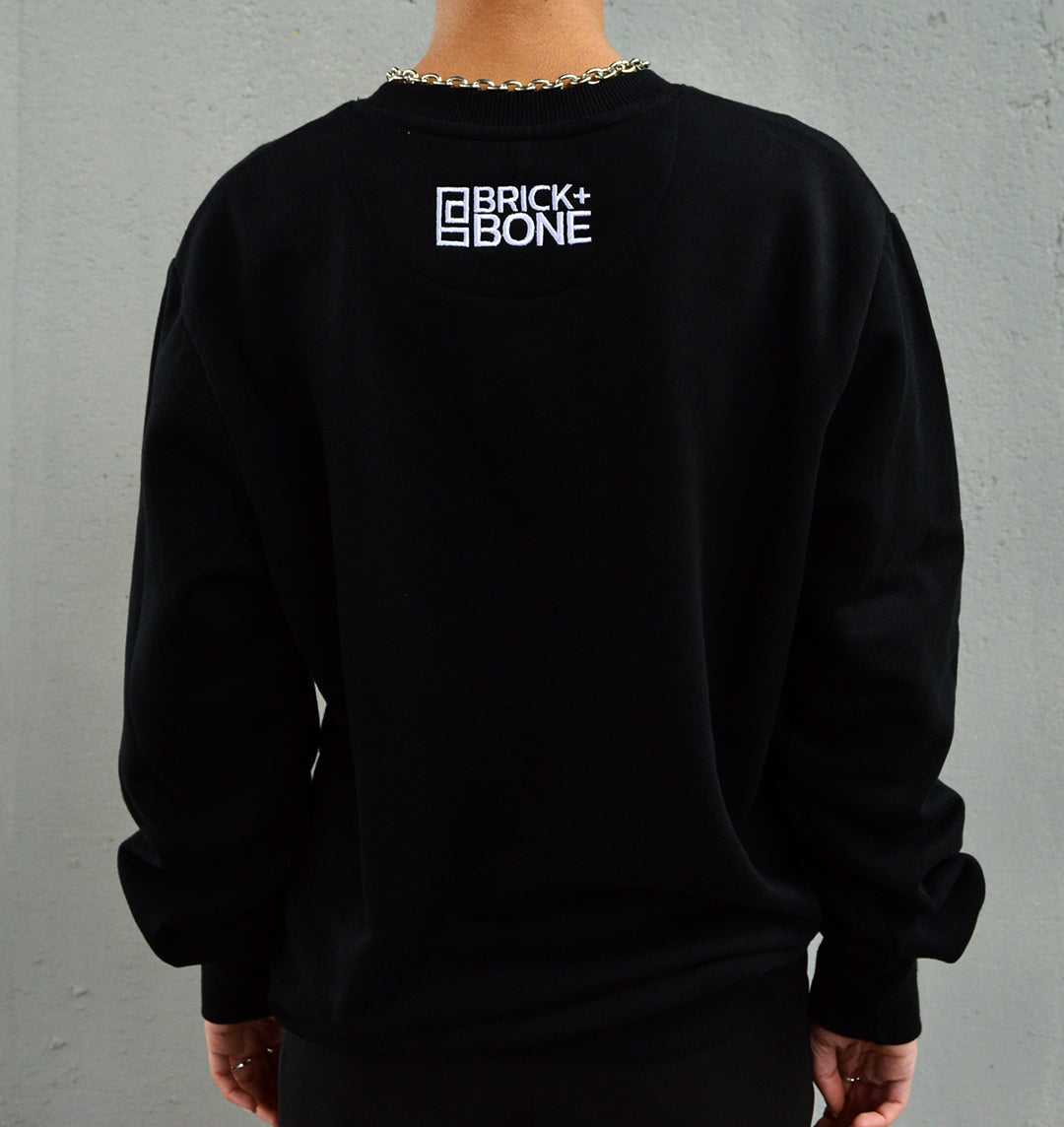 BRICK + BONE sustainable sweatshirt with embroidered logo on the nape